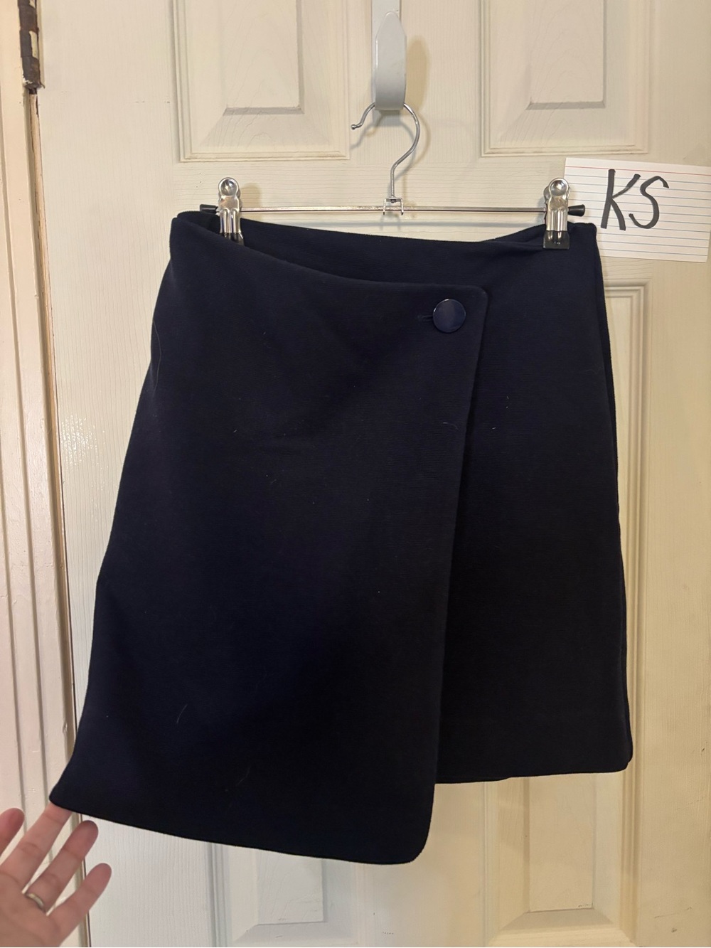 LOFT navy Wrap-Front Mini Skirt